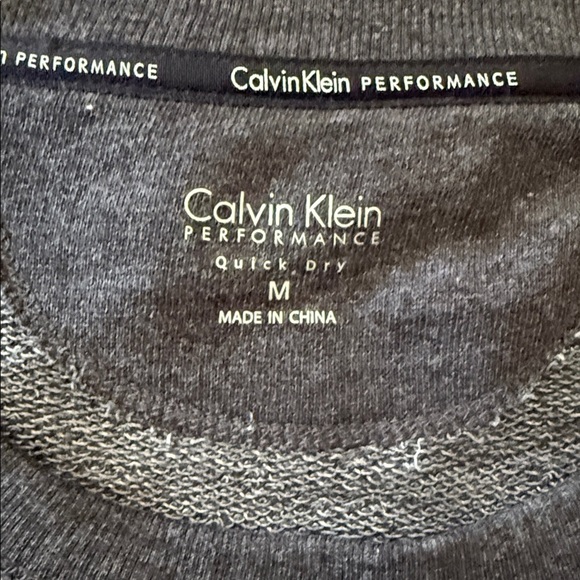 Calvin Klein Dark Gray Sweater top with Quilted Shoulders - Picture 2 of 5